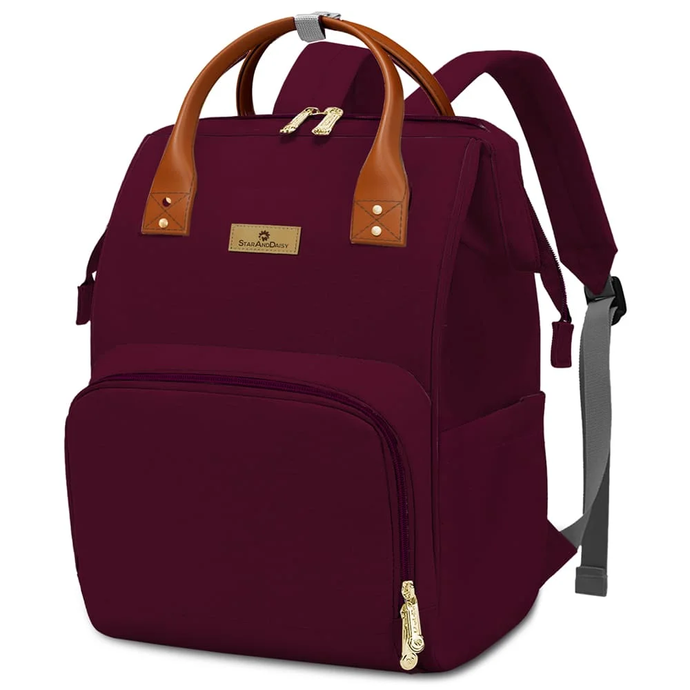 StarAndDaisy Best Baby Bag for Travel with Insulated Pocket, Travel-Friendly with Spacious Compartments - Maroon
