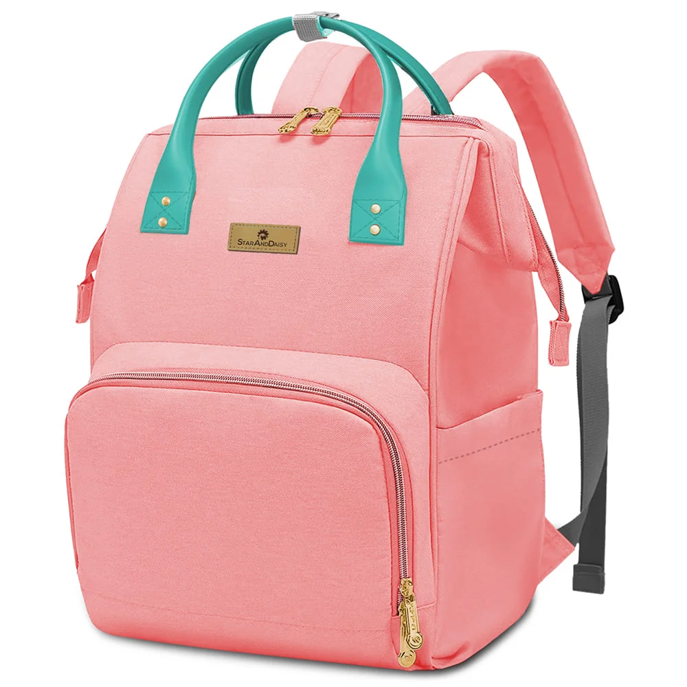 StarAndDaisy Baby Travel Bags for Mom with Insulated Pocket, Travel-Friendly with Spacious Compartments - Pink