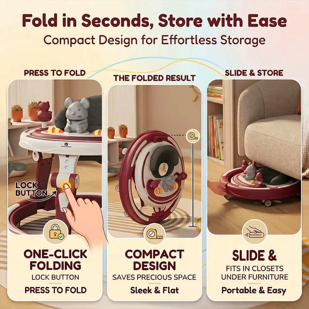 fold in second baby walker with toy tray and lights