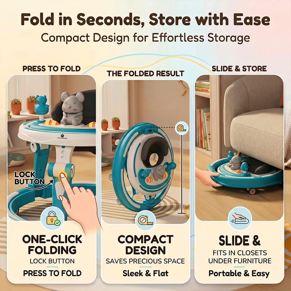 fold in second intelli baby walker with toy tray