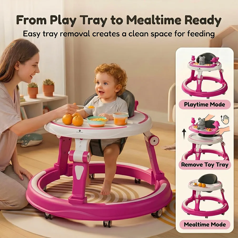 from play tray intelli baby walker with toy tray pink