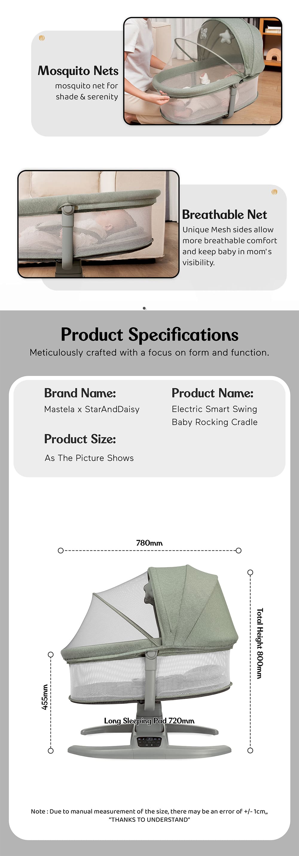 Bedside Sleeping Crib Specification of Bedside Sleeping Crib