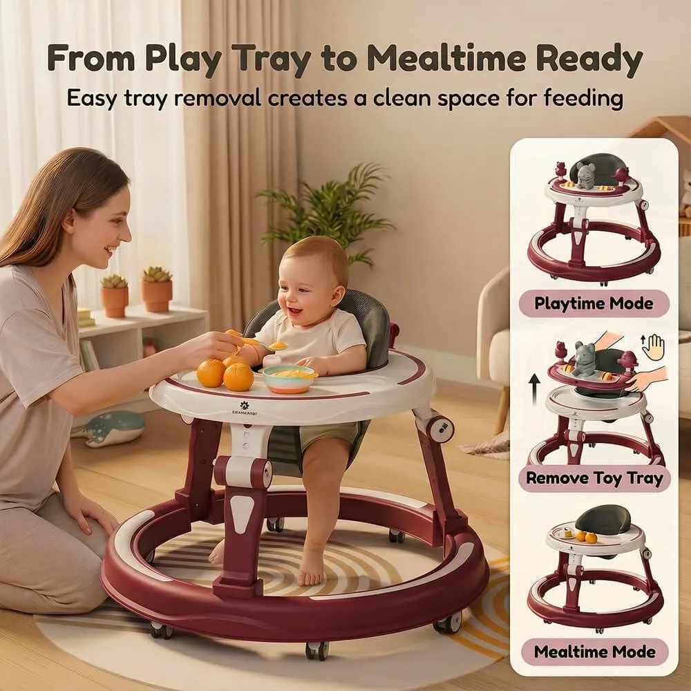 mealtime with baby walker with toy tray and lights