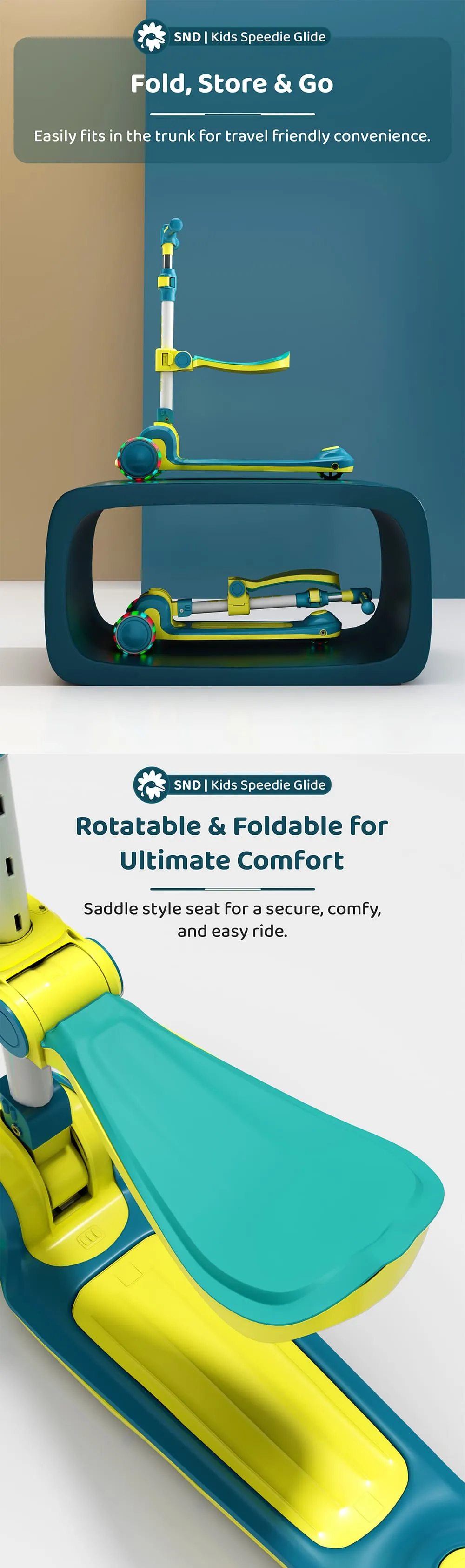 Kids Scooters With Seat And Adjustable Height