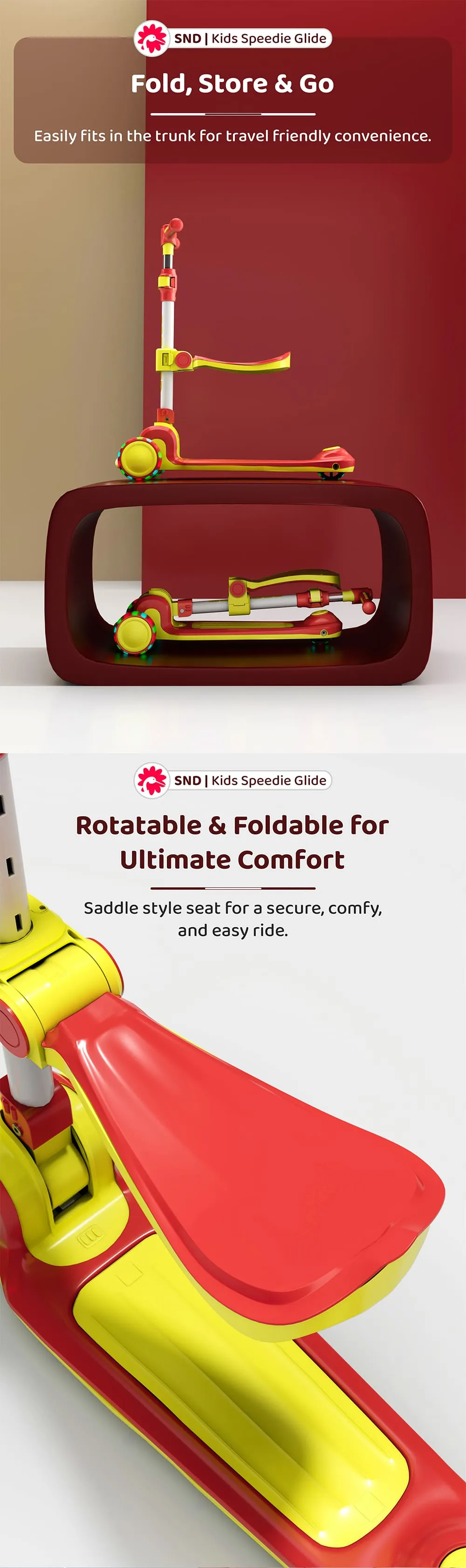 Kids Scooters With Seat And Adjustable Height