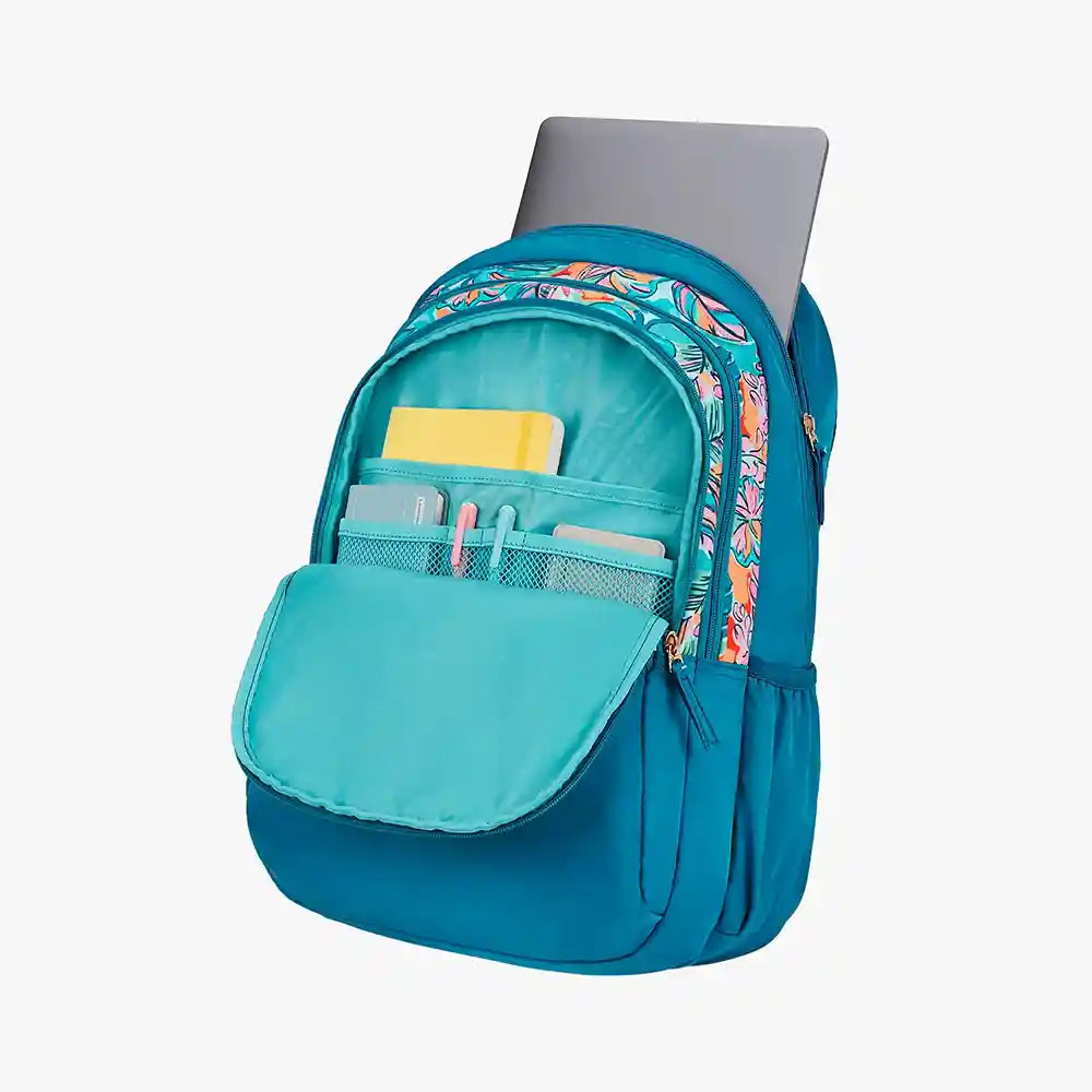 Genie Ruby 36L Laptop Backpack – Multi-Compartment, Lightweight, Durable, with Rain Cover for Travel & School.