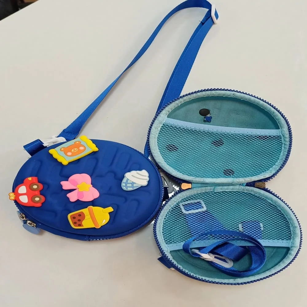 Stylish Sling Bag for Girls - Round Shaped Sling Bag for Girls, Korean Bag, Purse for Girls, Fancy Bag for Girls, Stylish Cross Body Bag with Adjustable Strap - BLUE