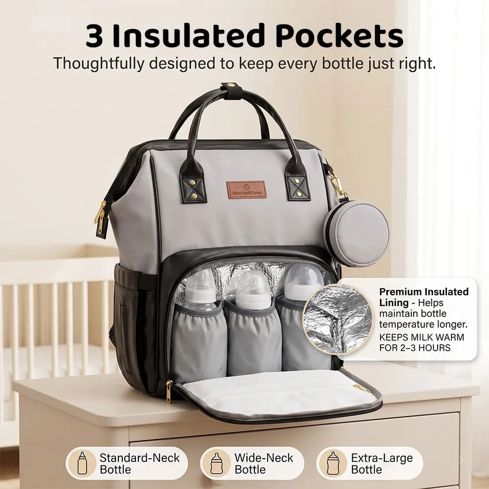 3 insulated packet Cozy carry bag grey black