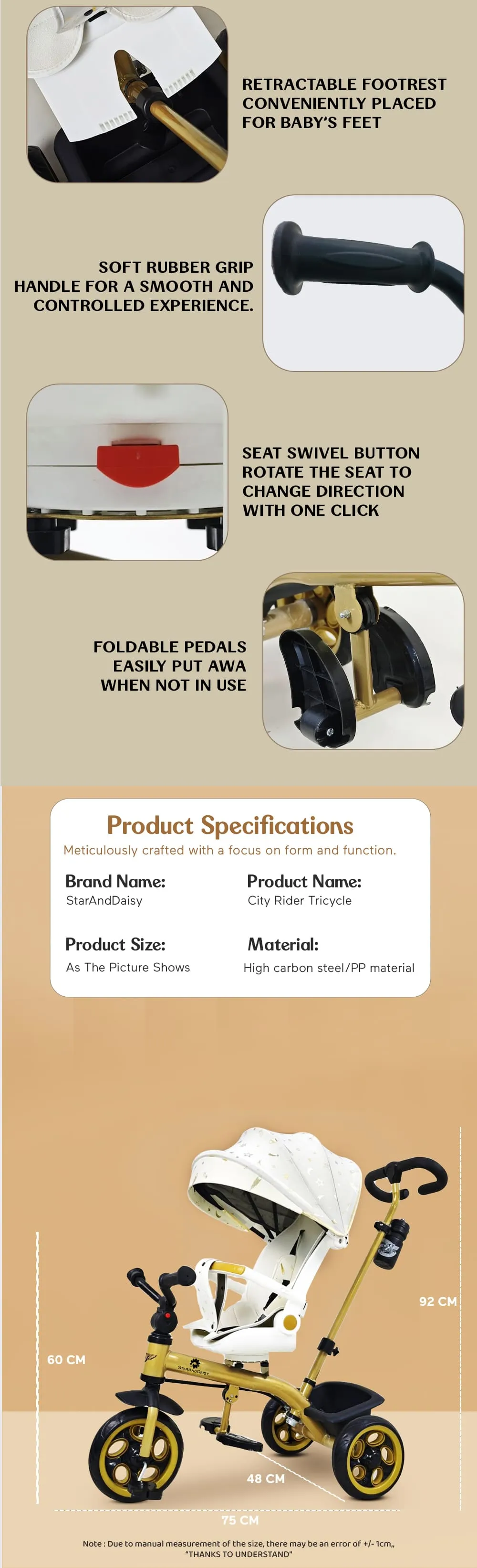 Specification of Kids Tricycle
