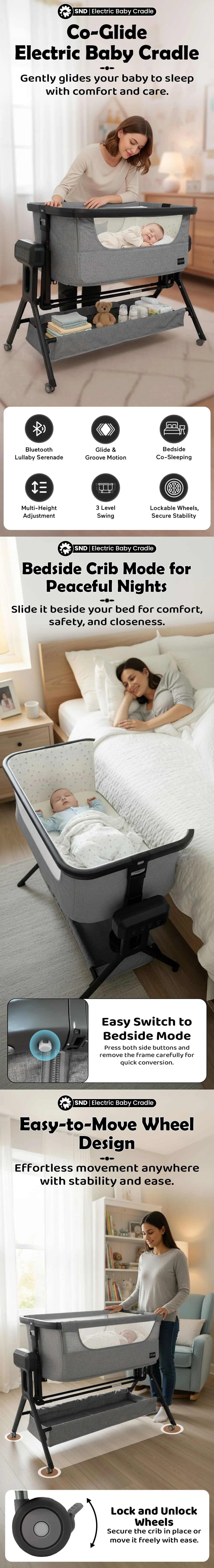 Co-Glide Electric Baby Cradle Swing