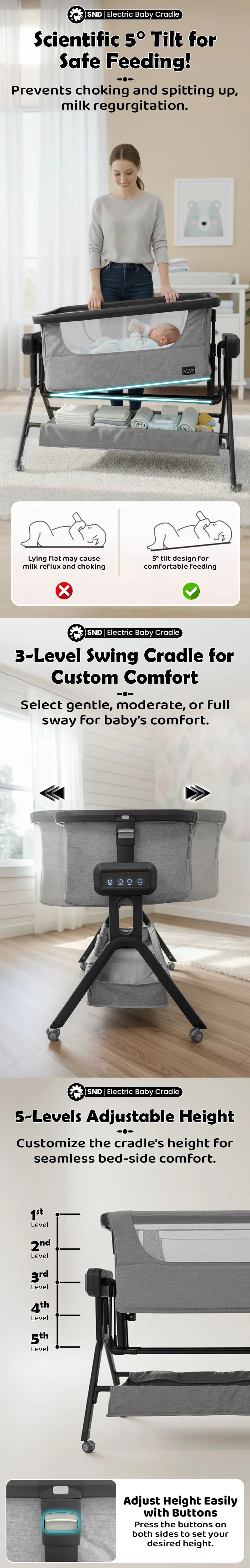 Co-Glide Electric Baby Cradle Swing