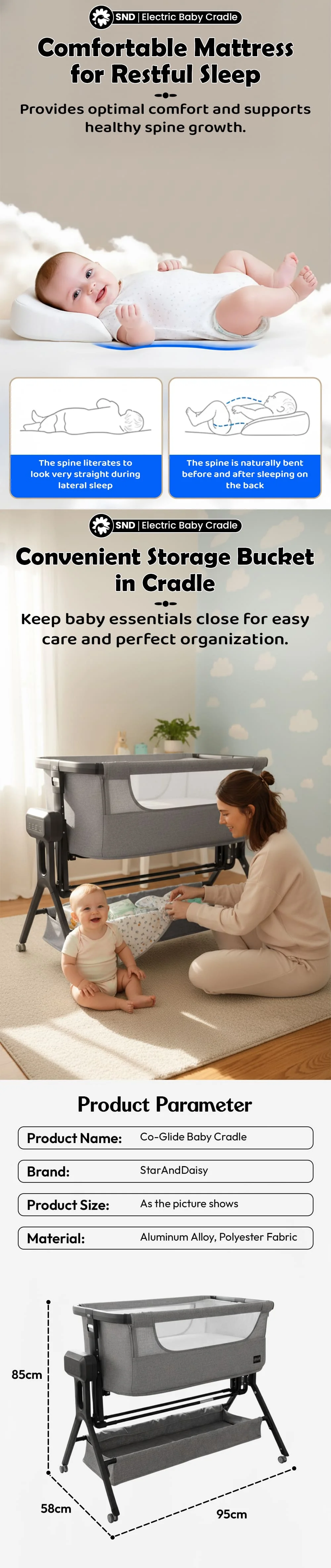 Co-Glide Electric Baby Cradle Swing