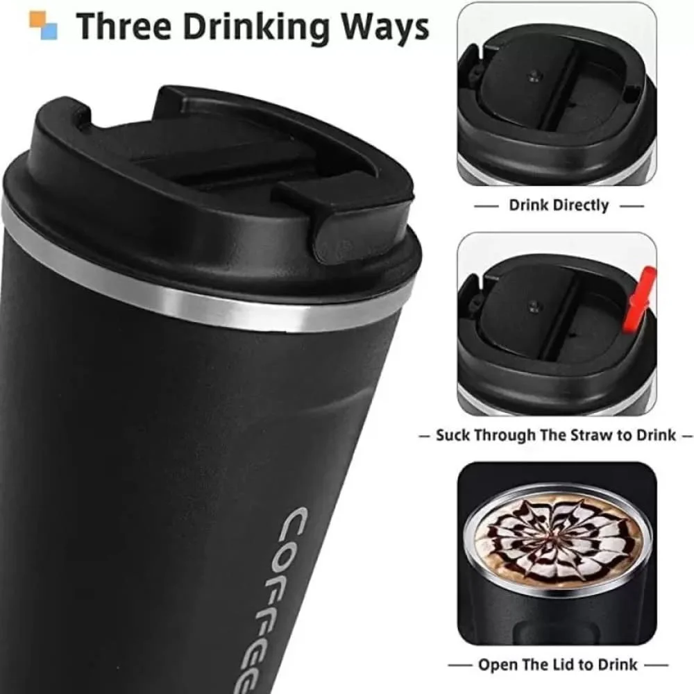 Premium Hot Tea & Coffee Mug, hoard Vacuum Insulated Stainless Steel Tumbler Double Walled Mug 510 ml Sipper-White Steel