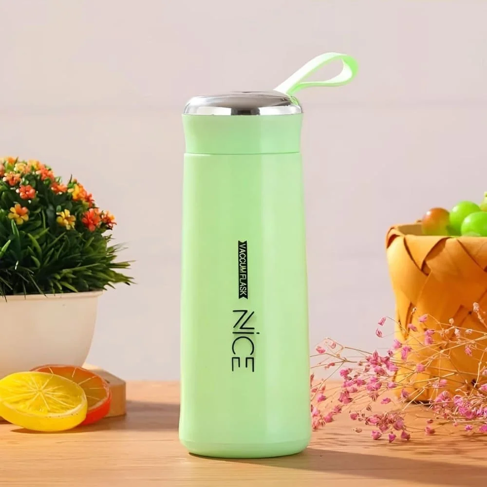 FreshEase Dual Material Bottle, Leak-Proof, Portable & Stylish Travel Flask for Hot & Cold Beverages-Green
