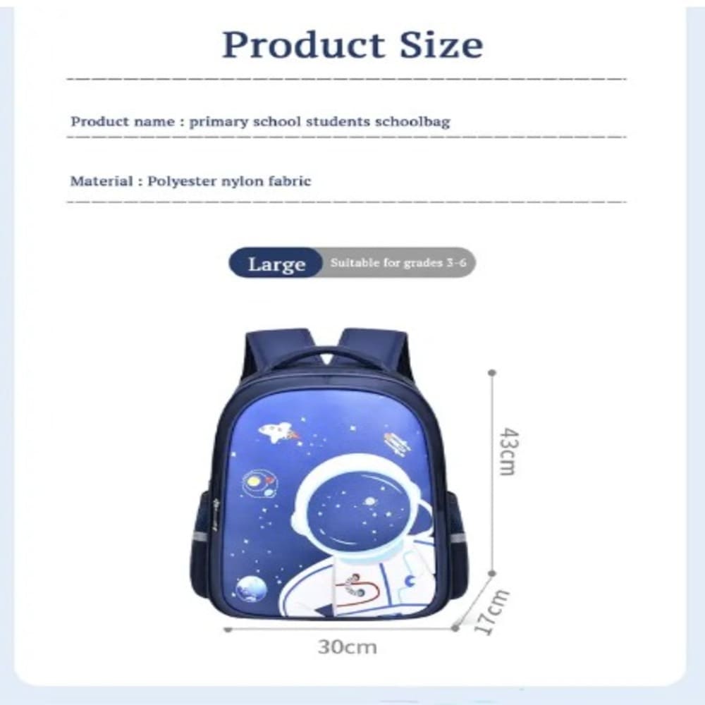 Stylish space-themed backpack, Design with rockets and planets, Made from durable, high-quality material, Comfortable padded straps and multiple compartments-Blue
