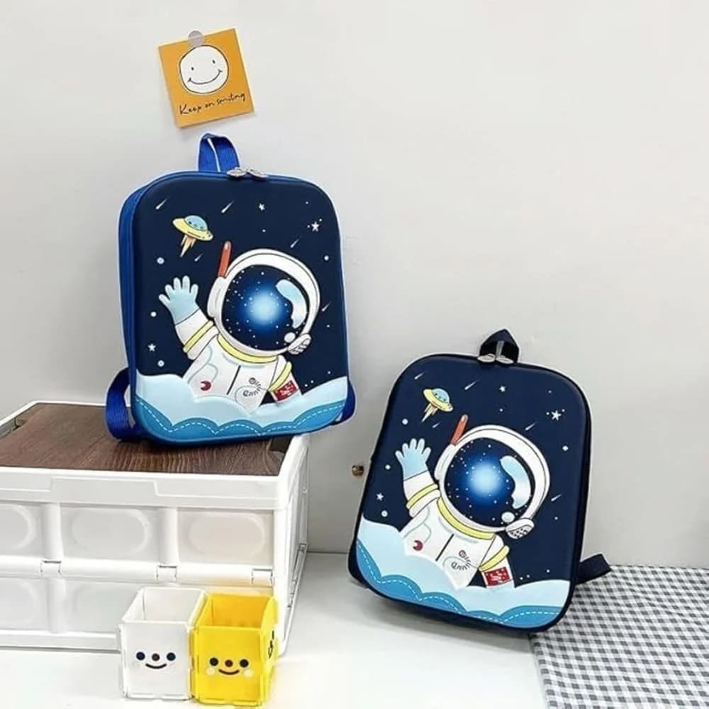 3D Space Design Backpack for Kids, Lightweight & Durable with Adjustable Shoulder Straps School Bag for Boys & Girls-Blue