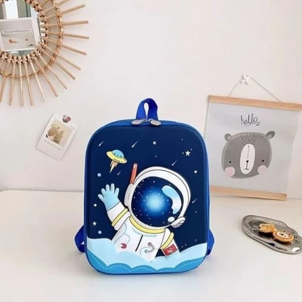 3D Space Design Backpack for Kids, Lightweight & Durable with Adjustable Shoulder Straps School Bag for Boys & Girls-Blue