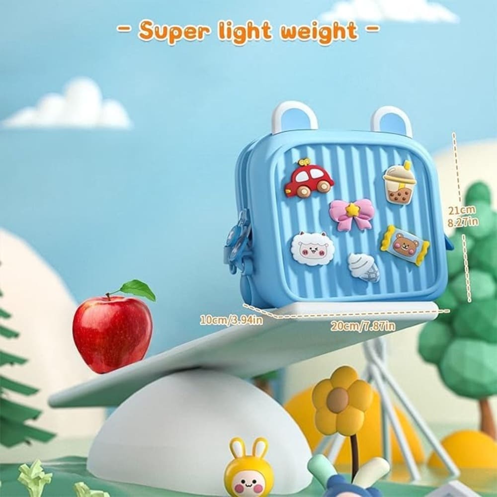 GiggleBag 3D Edition Bag, Lightweight, Durable School Bag with Adjustable Straps, Smooth Zippers & Customizable Badges – Perfect for Kids & Travel-Purple