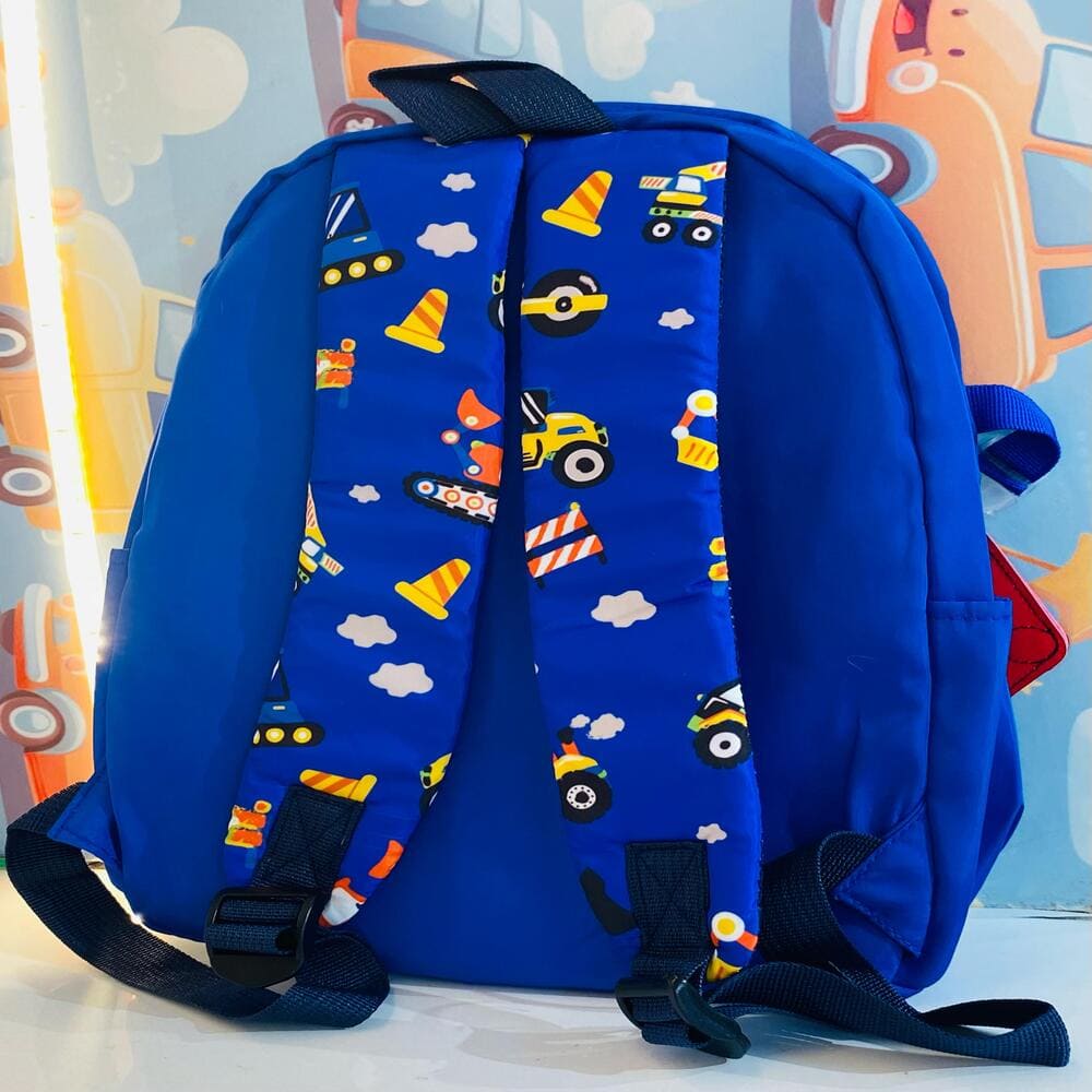 2 in 1 Cubs Lane Graphic Print, Perfect for little builders, Made from durable, lightweight material, Adjustable padded straps ensure comfort School Bag- Blue
