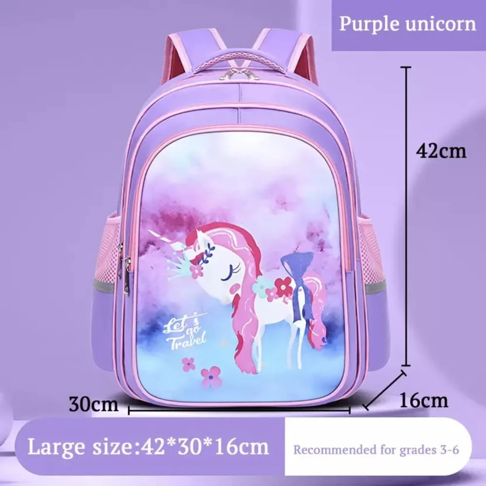 Unicorn-Themed Backpack for Kids – Spacious, Durable, and Adorably Designed for School and Travel, Adjustable Straps, Multiple Compartments-Purple