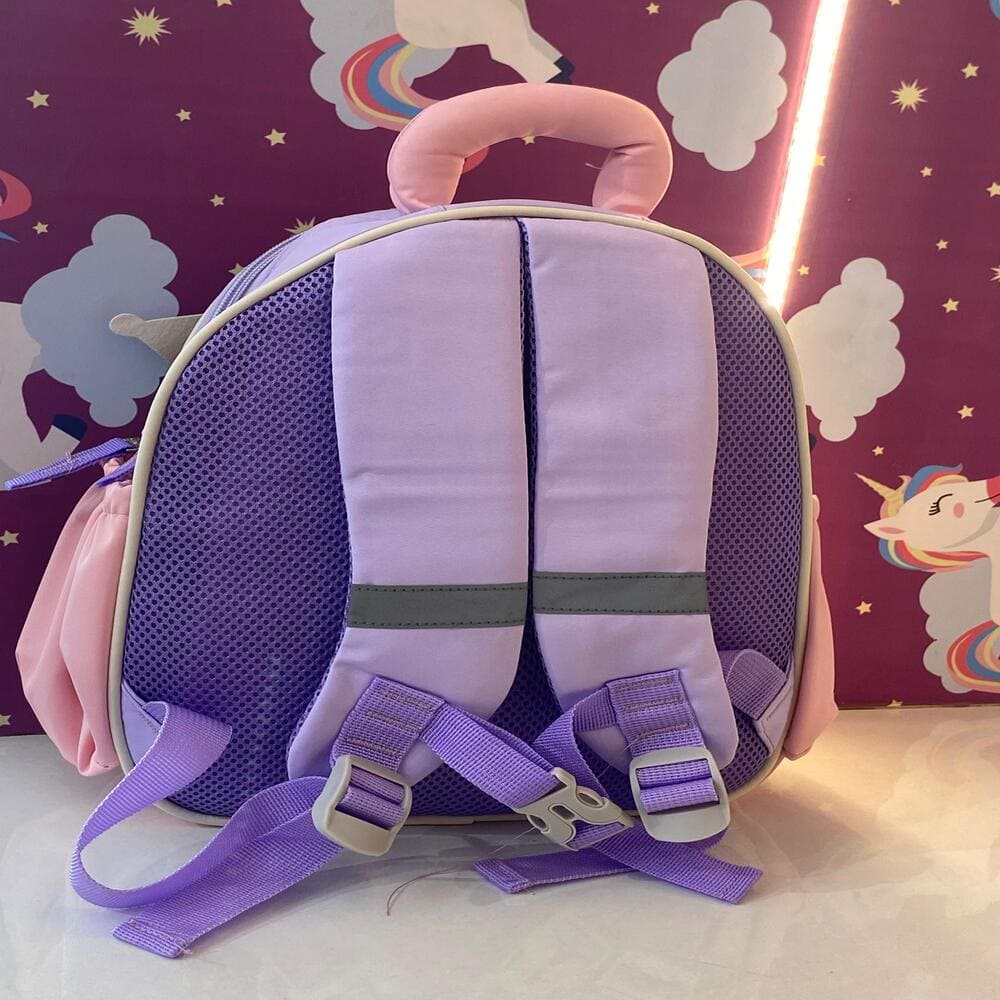 Kuromi-Themed Kids Backpack with Detachable Kuromi Face Pouch, Two Spacious Compartments and Front Zipper with Adjustable Straps -Purple Pink