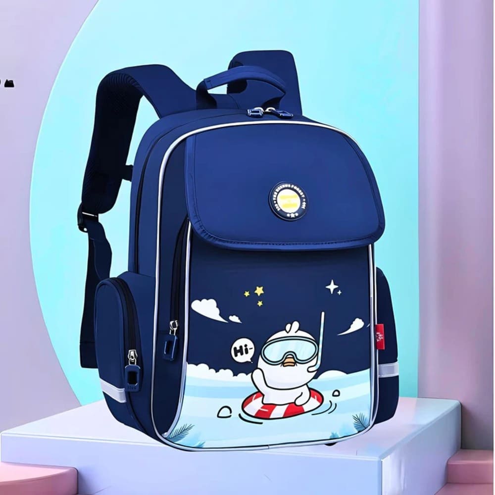 The Beerus Cartoon Forest Backpack For Kids- Fun, Durable, Spacious with Adjustable Shoulder Straps, School Bag for Kids-Blue