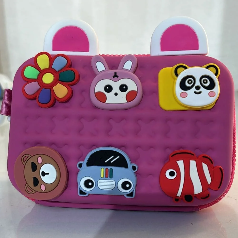 Girls Sling Recta Bag, Lightweight Bags For Kids, Spacious Bags with Multiple Pocket, Bags High Quality Zip-Pink