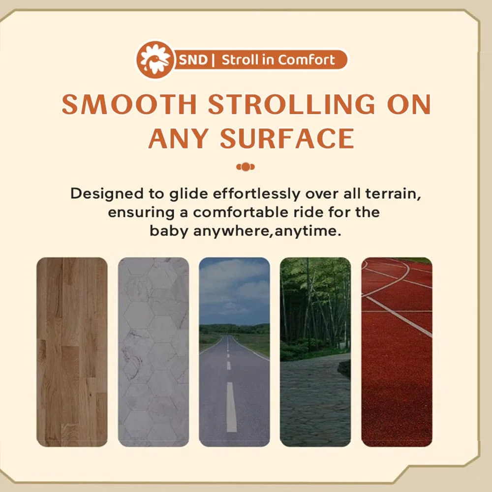 Baby stroller with large wheels