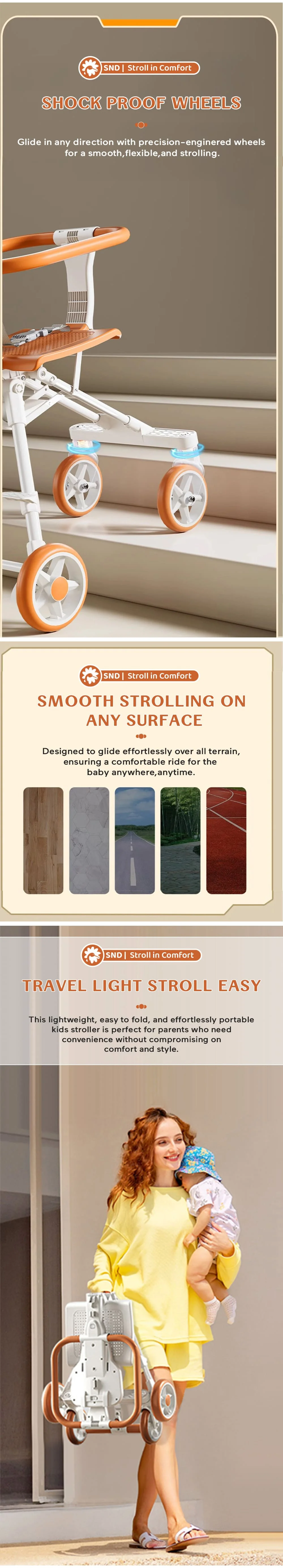 One-hand Fold Baby Stroller