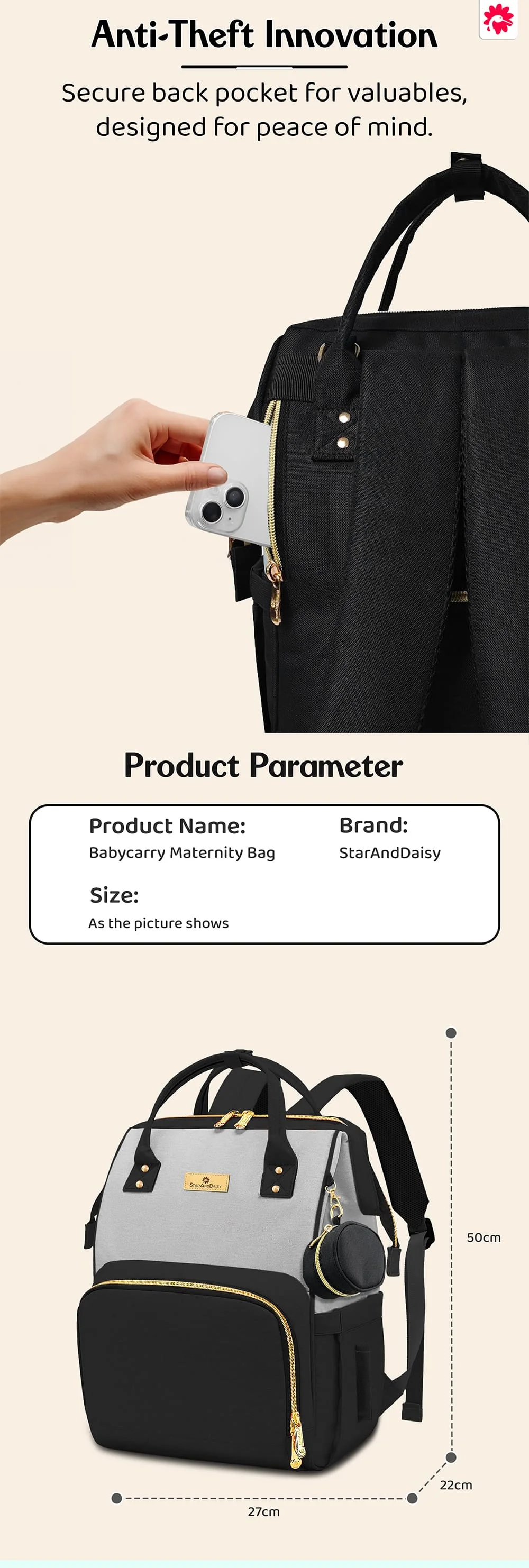 Specification of  Diaper Bags