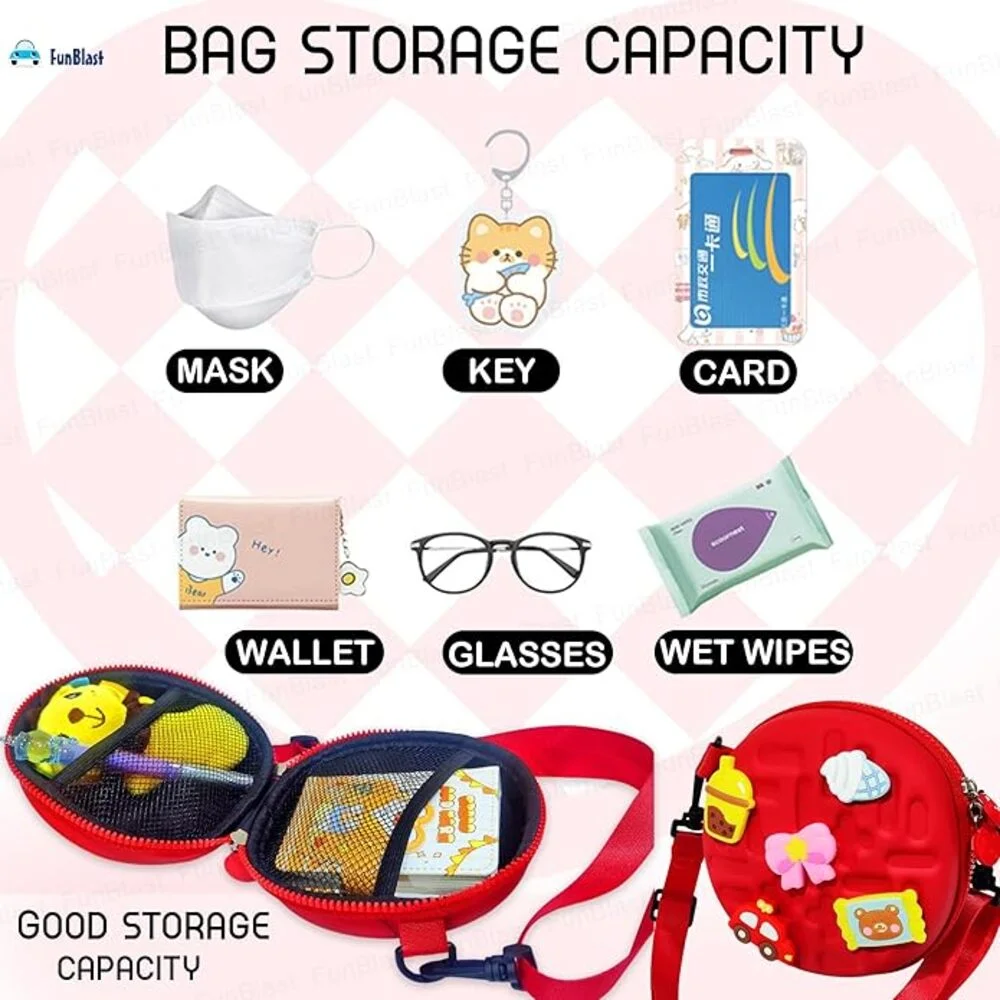 Stylish Sling Bag for Girls - Round Shaped Sling Bag for Girls, Korean Bag, Purse for Girls, Fancy Bag for Girls, Stylish Cross Body Bag with Adjustable Strap - Pink