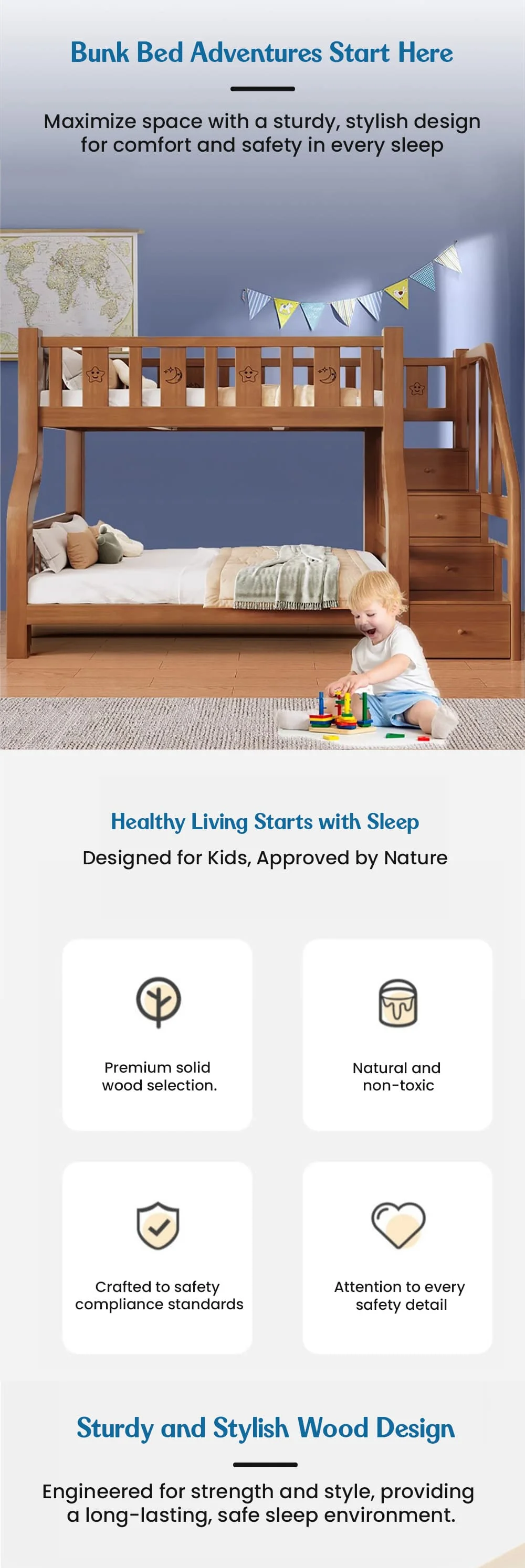 Bunk Bed with Ladder Storage