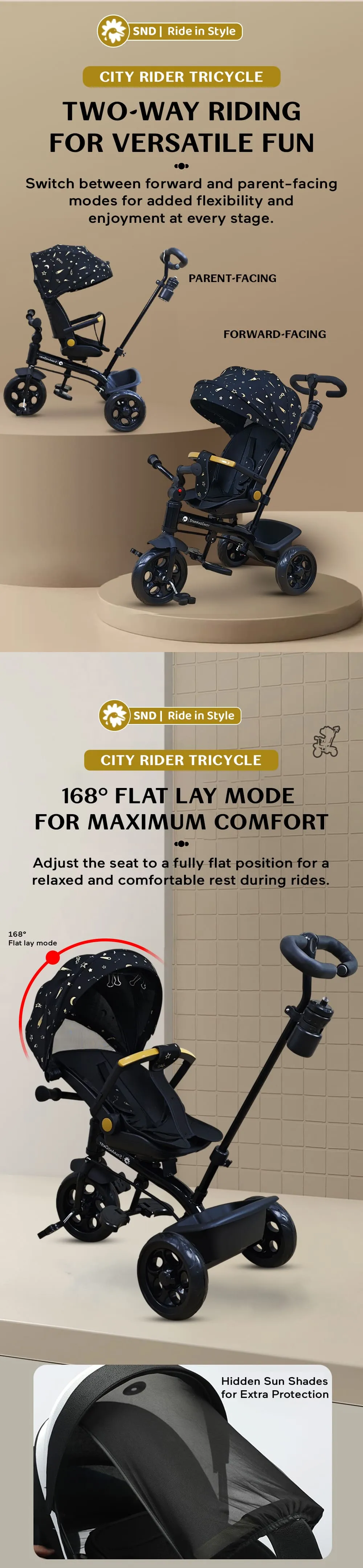 Dual-Facing Tricycle for Kids