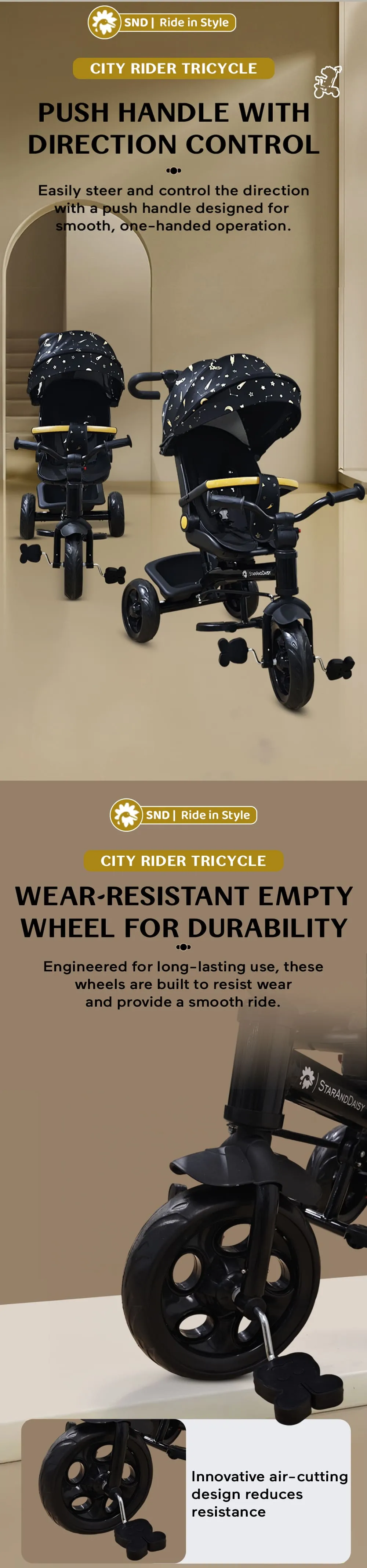 Toddler Tricycle with Storage Basket