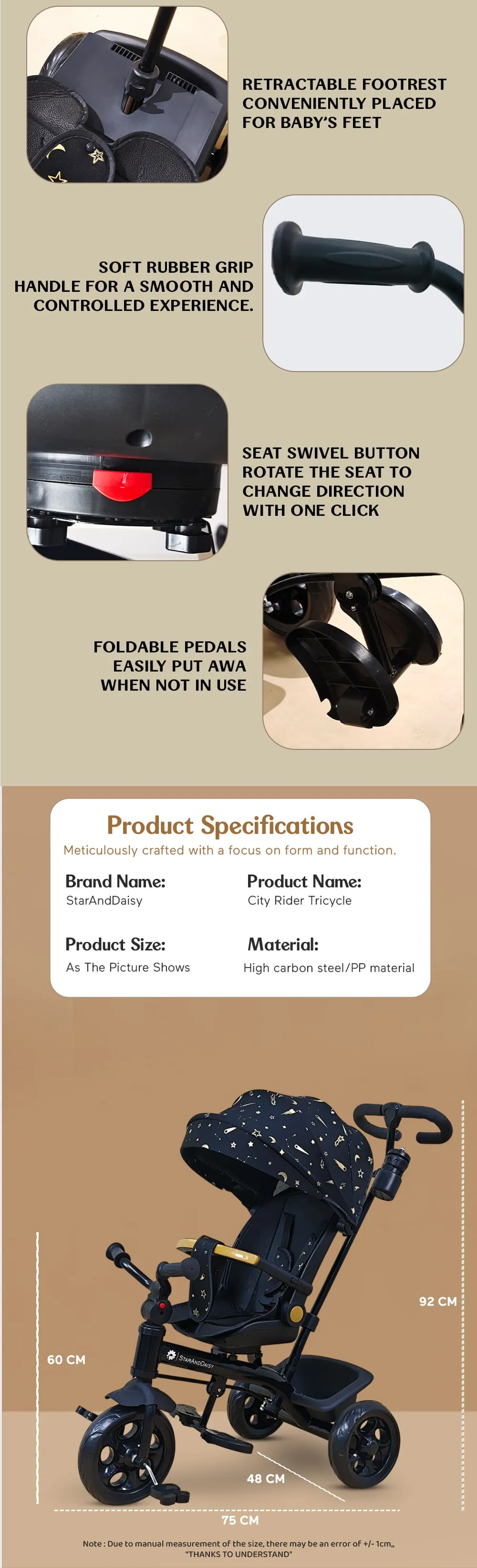 Specification of Kids Tricycle