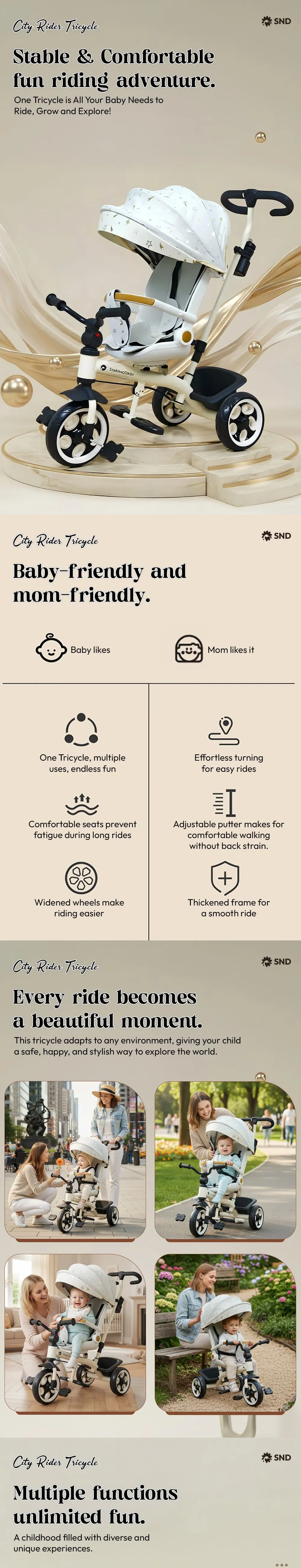 Kids Tricycle with Parental Handle