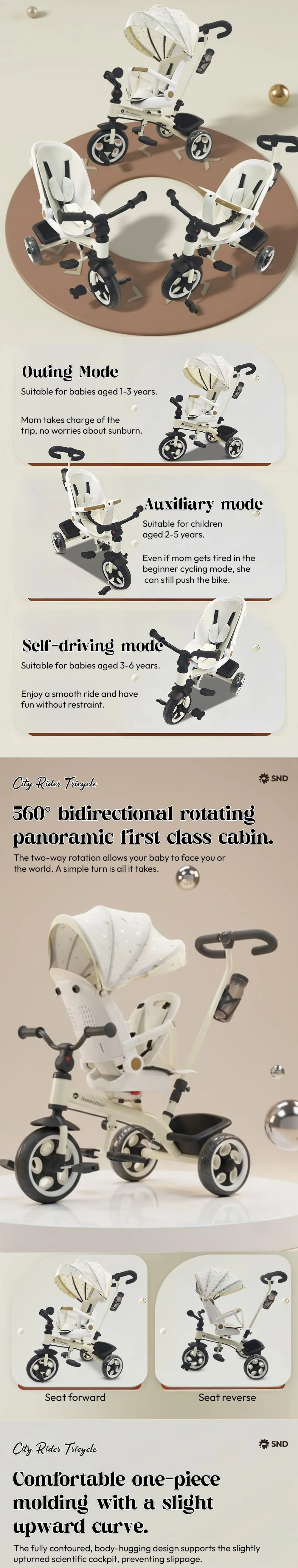 Kids Tricycle with Parental Handle