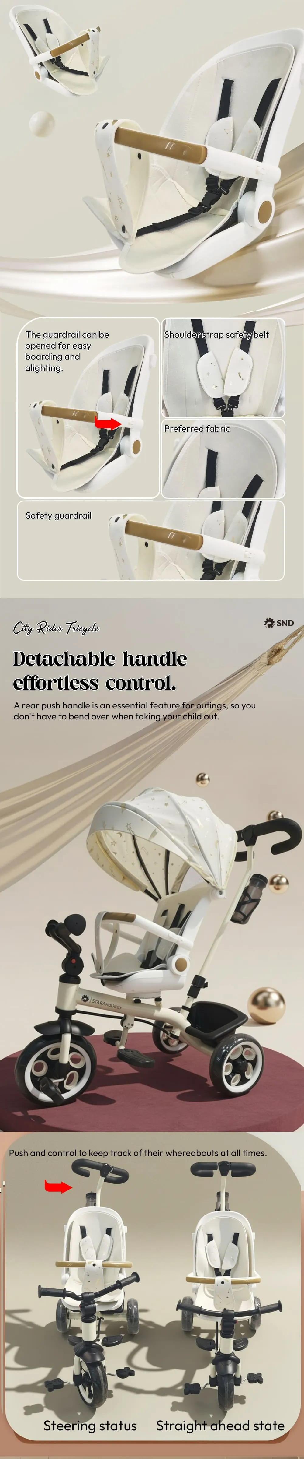 Kids Tricycle with Parental Handle