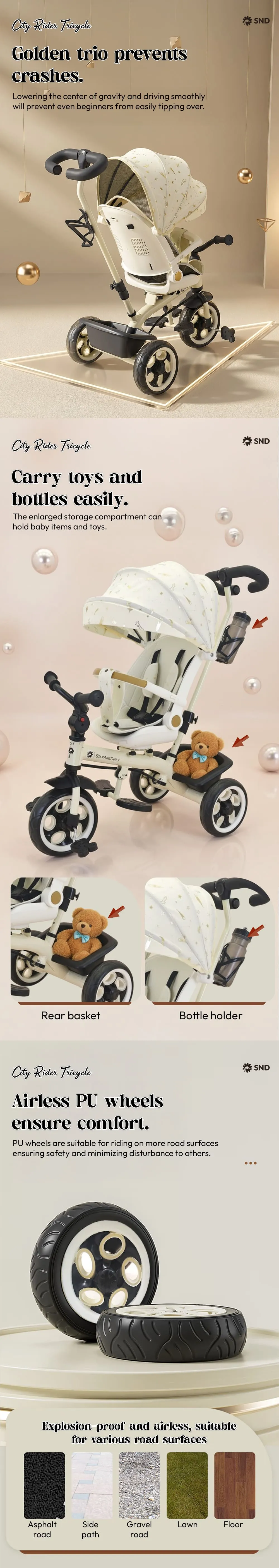 Kids Tricycle with Parental Handle