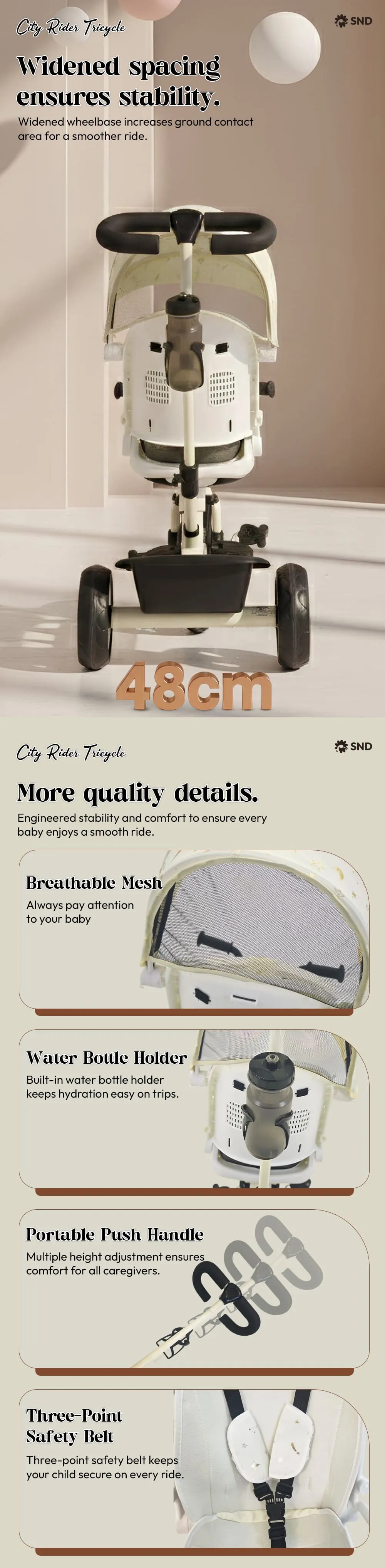 Kids Tricycle with Parental Handle