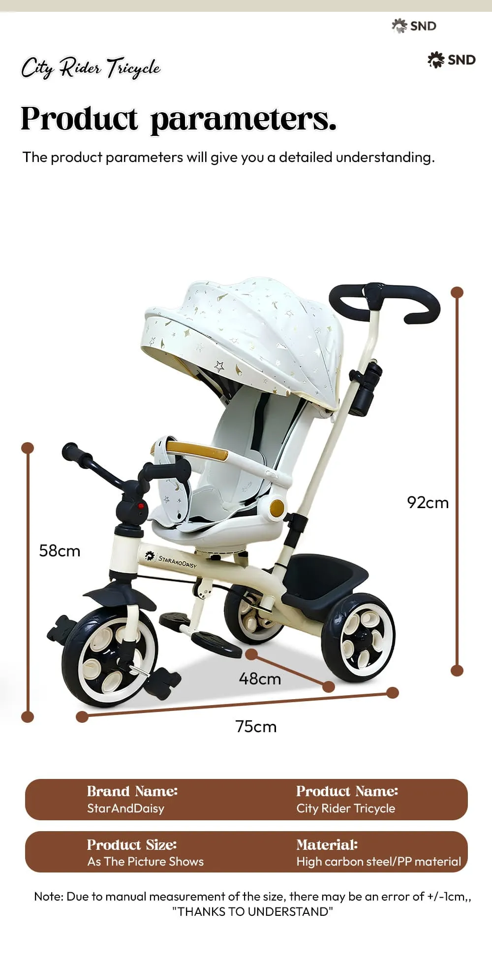 Kids Tricycle with Parental Handle