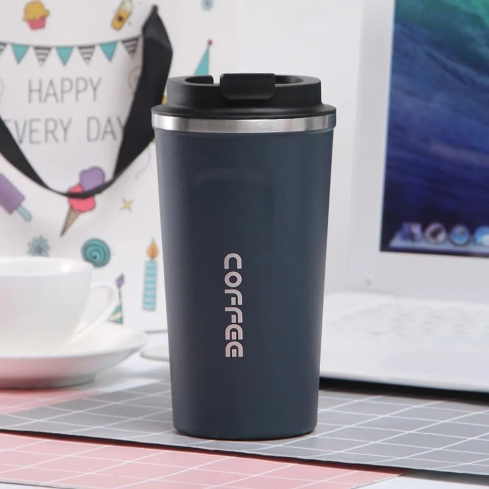 Hot Tea Coffee Mug, hoard Vacuum Insulated Stainless Steel Tumbler Double Walled Mug 510 ml Sipper-Dark grey steel