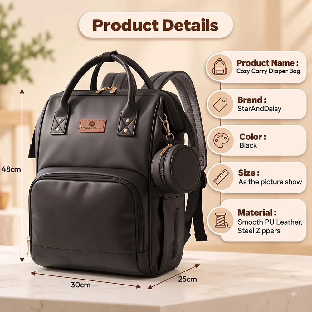 details and dimsnion of Cozy carry bag black