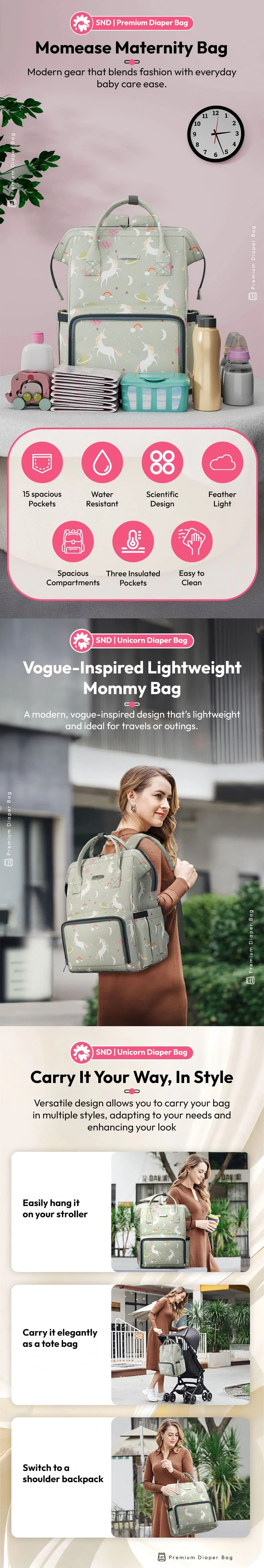 Diaper Bag With Changing Mat
