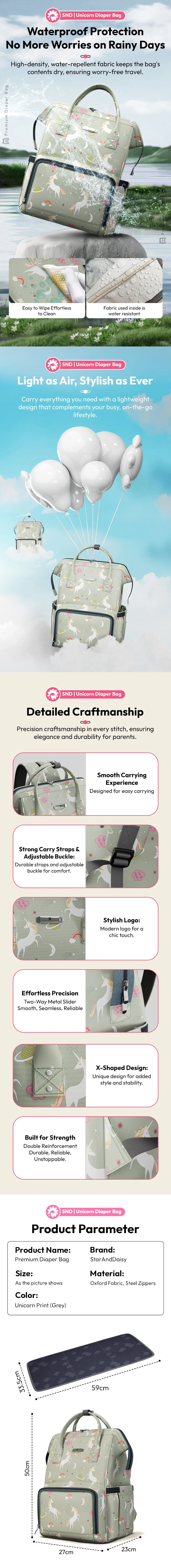 Specification of  Diaper Bags