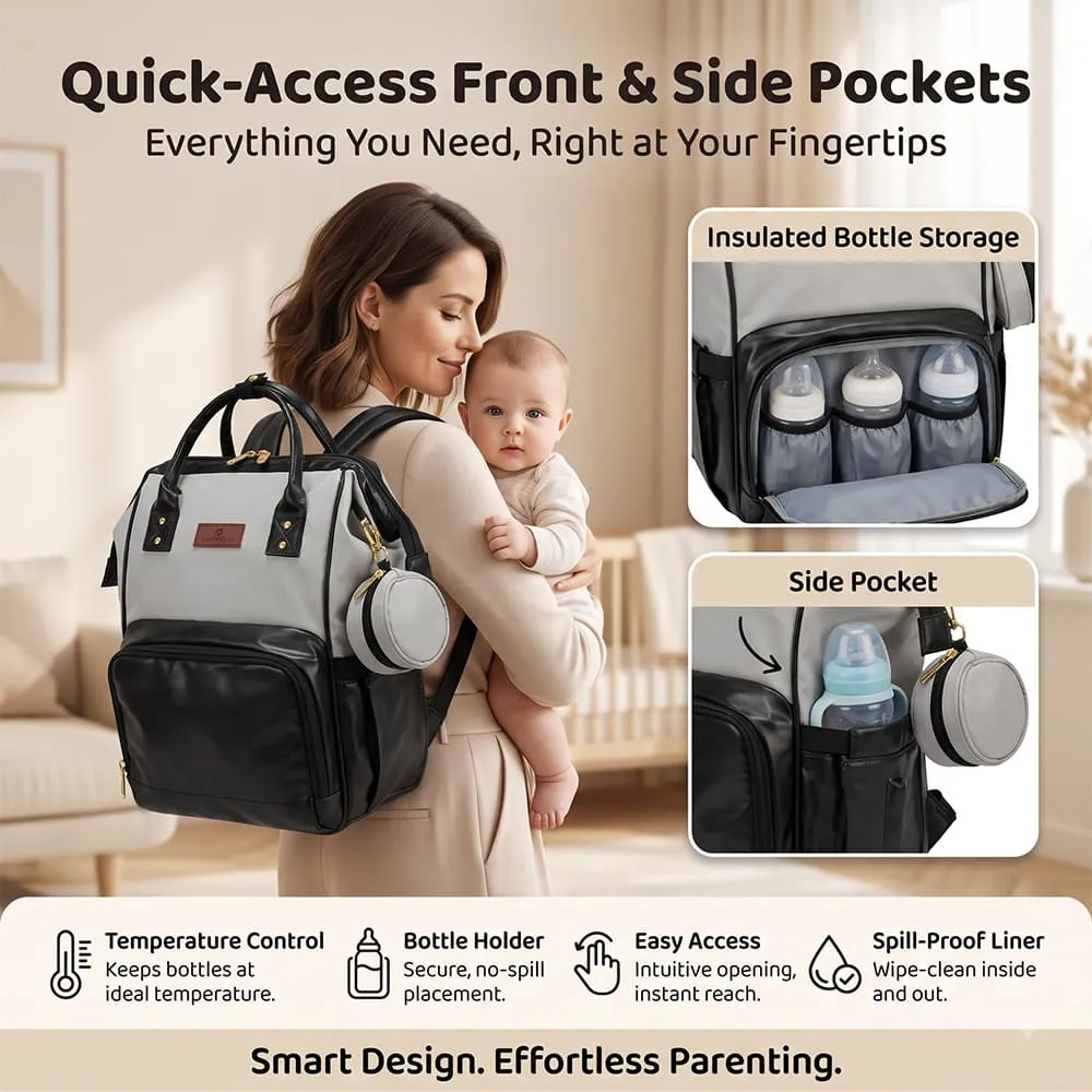 features of Cozy carry bag grey black