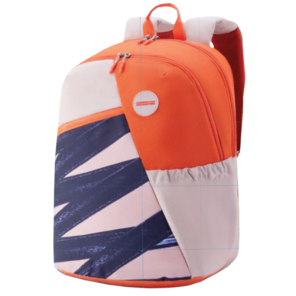 American Tourister Casual Trendy School Bags with 2 Full Compartments, 34 Ltr Unisex Backpacks - Herd 4.0 style01-Orange