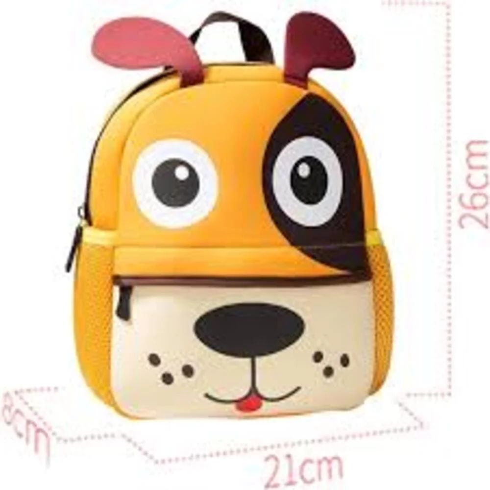 Puppy Cute Kids Backpack For Girls, Lightweight Materials, Puppy Face With Floppy Ears - Yellow