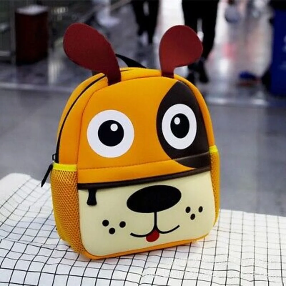 Puppy Cute Kids Backpack For Girls, Lightweight Materials, Puppy Face With Floppy Ears - Yellow