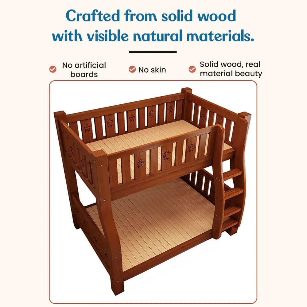 Double decker bunk bed with slide and stairs